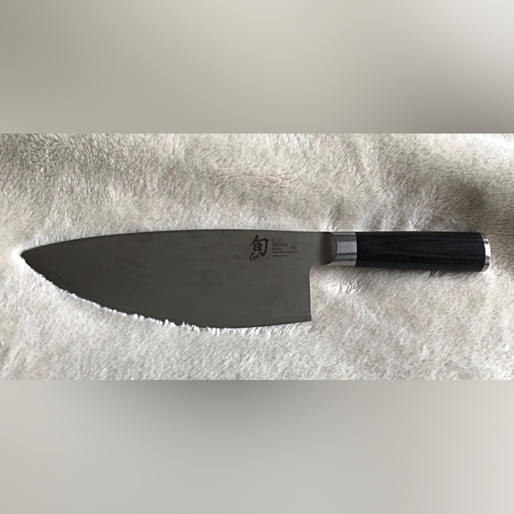 DISCONTINUED Shun Kai DM0764 Stainless Steel Rocking Knife - Black Handl